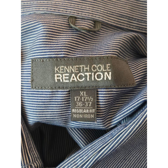 Lot of 3 Men's Kenneth Cole Reaction Dress Shirts XL 17-17.5/36-37 - Picture 8 of 9